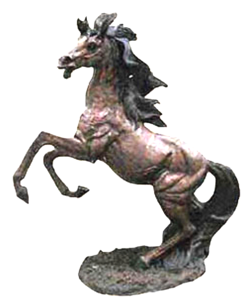 Massive Rearing Horse Bronze Statue