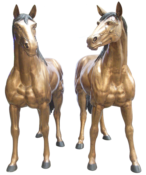 Bronze Pair L&R Horse Statues - DD A-247