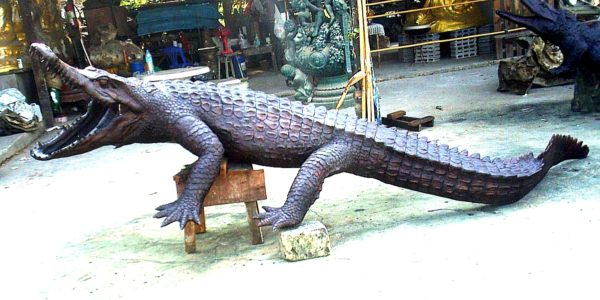 Bronze Alligator & Crocodile Fountain or Statue