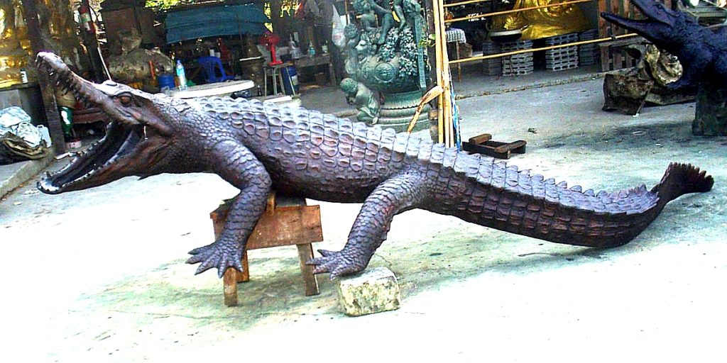 Bronze Alligator Crocodile Fountain Statue - DD A269-S