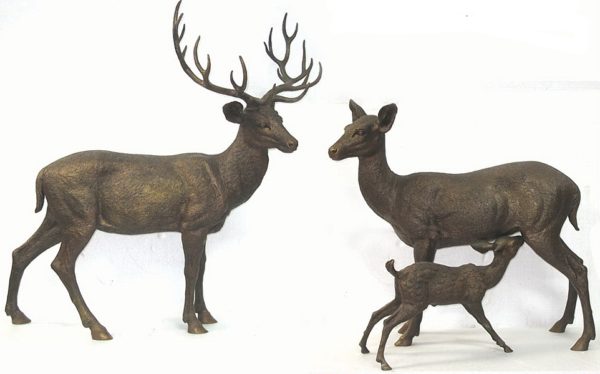 Bronze Deer Family Statues