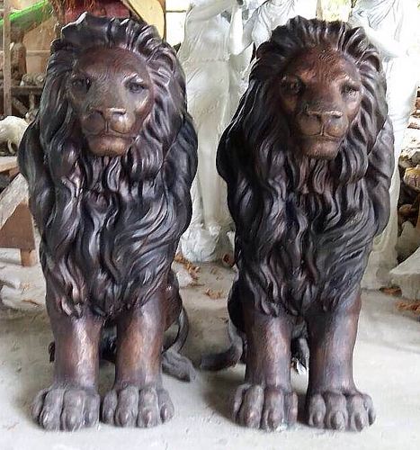 Bronze Lions Statues at Last Years Price - DD A-297