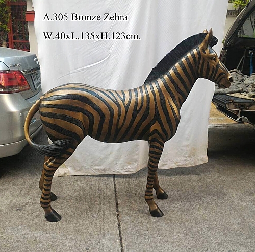 Bronze Zebra Statue - DD A-305