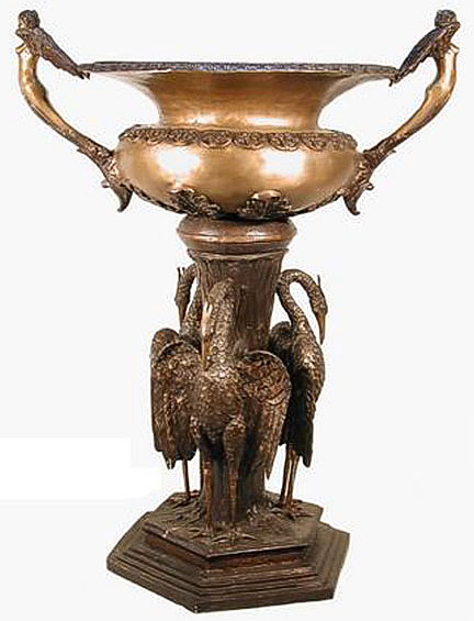 Bronze Crane Urn