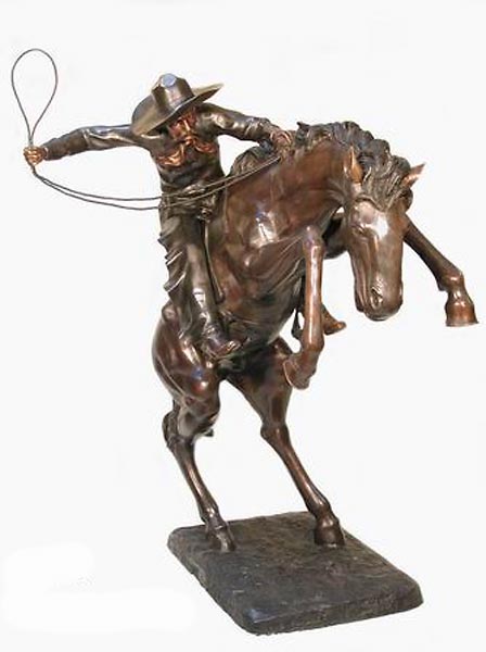 Bronze Cowboy Lasso Statue - AF 74045