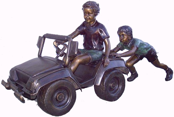 Bronze Boy Racer Statue “Future NASCAR Driver” - ASB 851M