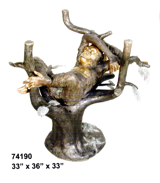 Bronze Monkey Tree Table - AF 74190