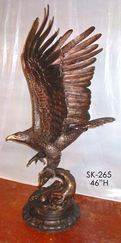 Bronze Eagle School Mascot Statue - ASI SK-265