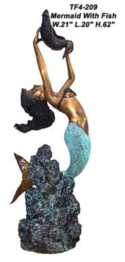 Bronze Mermaid Fountain (2021 PRICE) - ASI TF4-209-F