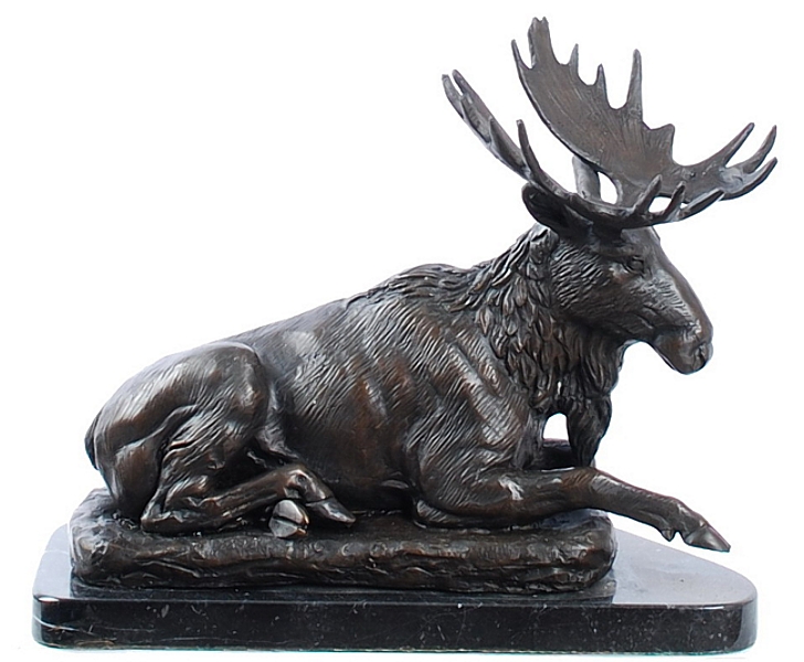 Bronze Moose Statue - ASI BA-3546