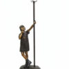 Bronze Boy Lamp Post Statue