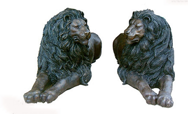 Bronze Lion Brothers Statues - DK 1838