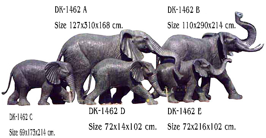 Bronze Elephant Statue - DK 1462 A-E