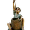Bronze Boy Wheelbarrow Statue