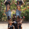 Ladies Eagle Children Bronze Fountain