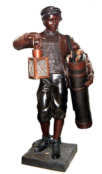 Bronze Caddy Lantern Light Statue - DK 1799