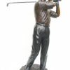 Bronze Golfer Teeing Off Statue