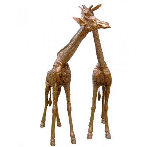Bronze Fighting Giraffe Statues - DK 1875