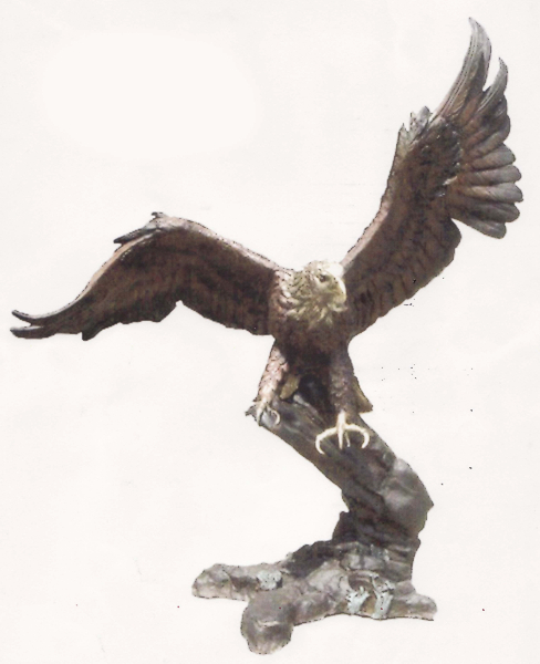 Bronze Eagle on Rock Statue - DK 2235