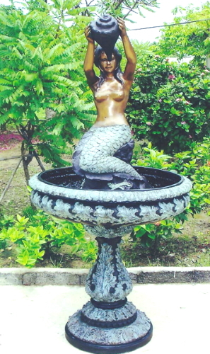 Bronze Mermaid Bowl Fountain