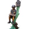 Bronze Boy Climbing Mailbox