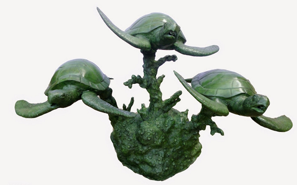 Bronze Turtle Fountain Statue (Choice of Color) - DK 2519