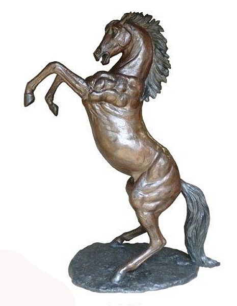 Large Bronze Rearing Horse Statue - DK 2589