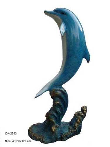 Bronze Jumping Dolphin Fountain Statue - DK 2593/C