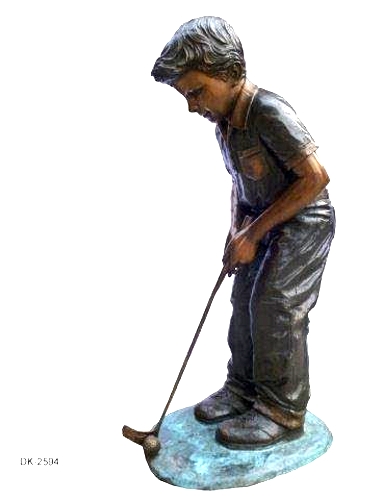 Bronze Golfer Boy Statue - DK 2594