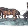 Bronze Six Up Stage Coach on Marble Base