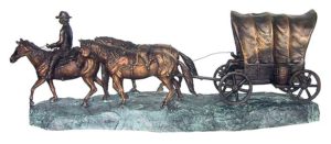 Bronze Wagon Train Statue
