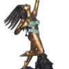 Bronze Indian Girl Bow & Arrow Statue