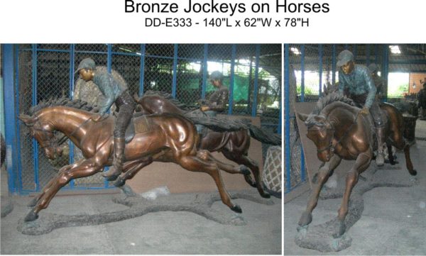 Bronze Riders Horse Racing Statue