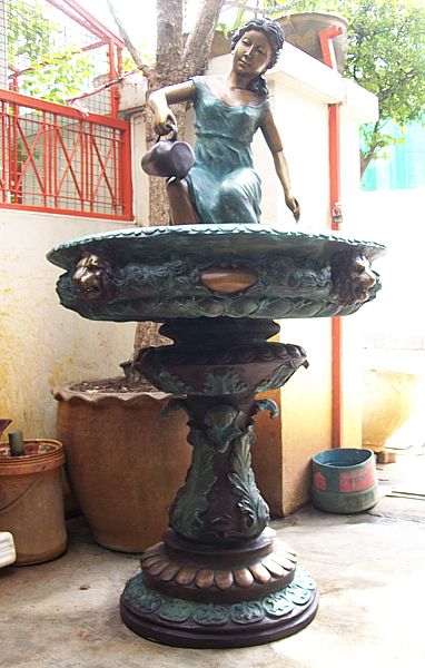Bronze Lady Bowl Fountain - DD F-016