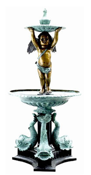 Bronze Cherub Angel Tiered Fountain