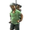 Boy Carrying Sister Umbrella Bronze Fountain