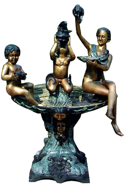 Bronze Children Bowl Fountain - DD F-129