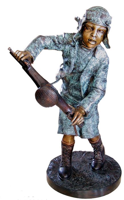 Bronze Aviator Boy Statue - DD G-029