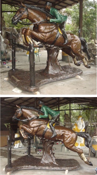 Bronze Man Watering Horse Statue