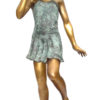 Bronze Girl with Seashell Statue