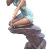 Bronze Girl with Duck Statue
