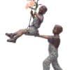 Bronze Kids Fishing From Tree Statue