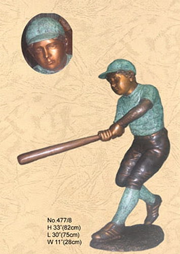 Bronze Baseball Batter Statue - KT 477/8