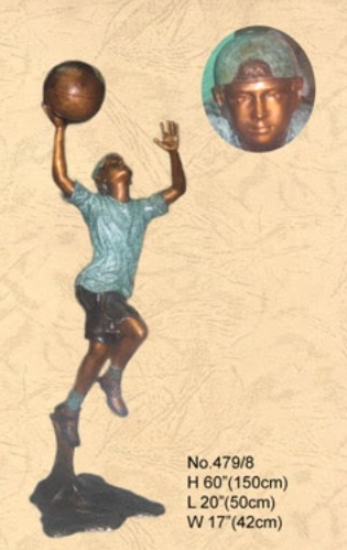 Bronze Boy Basketball Player Statue - KT 479/8