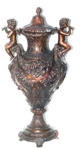 Bronze Detailed Decorative Urn - ASI SK-148