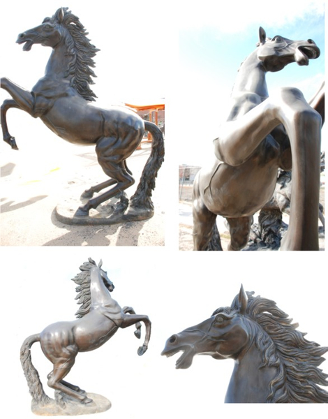 Gigantic Bronze Rearing Horse Statue