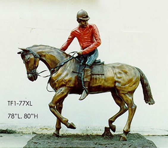 Bronze Jockey & Horse Statue