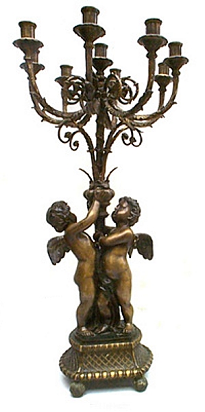 Bronze Cherub Candelabra or Torchiere Light