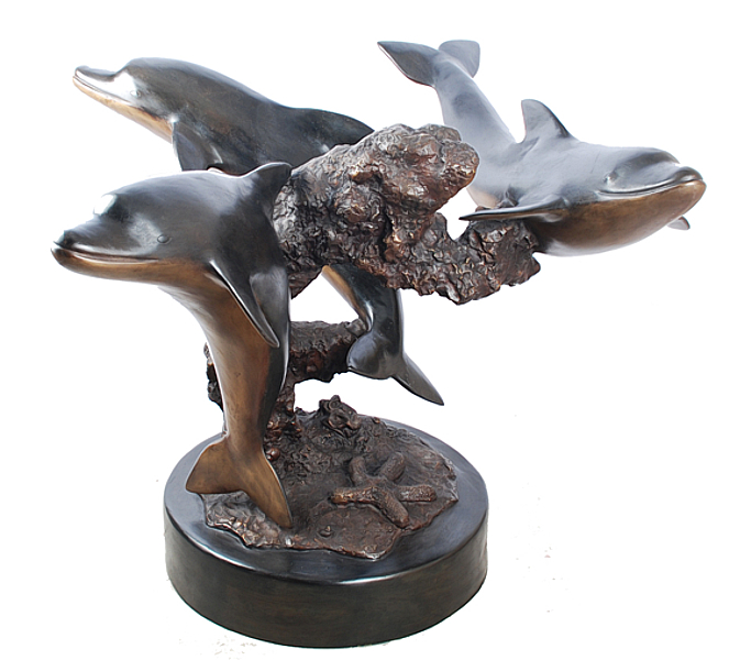 Bronze Dolphins Table - ASI TF4-231