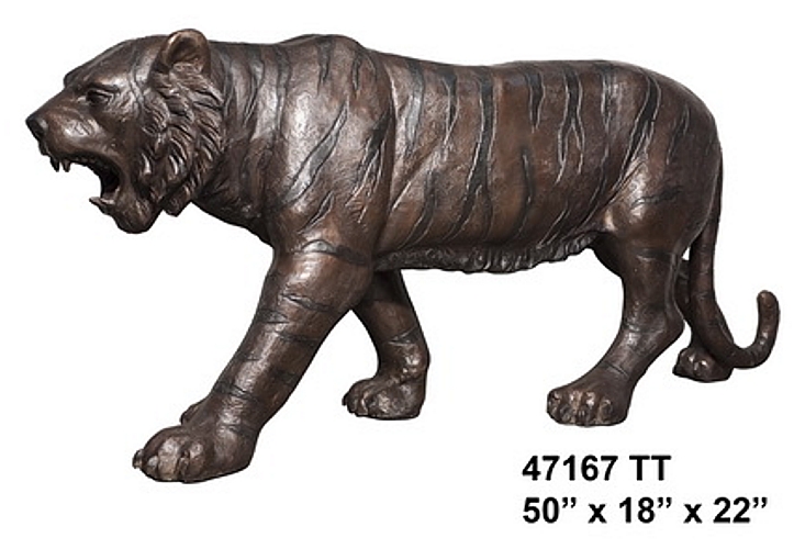 Bronze Stalking Tiger Statue - AF 47167TT